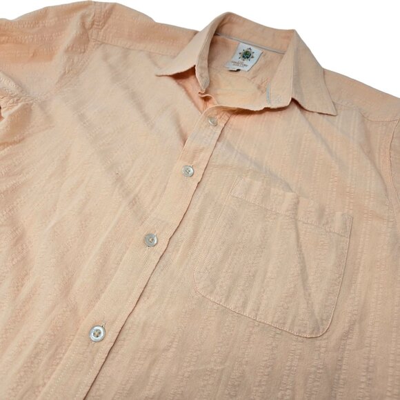 The Territory Ahead‎ Seersucker Short Sleeve Shirt Size Medium Men's Orange - Picture 1 of 5